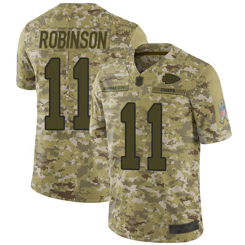 Men Kansas City Chiefs #11 Robinson Demarcus Limited Camo 2018 Salute to Service Football Nike NFL Jersey